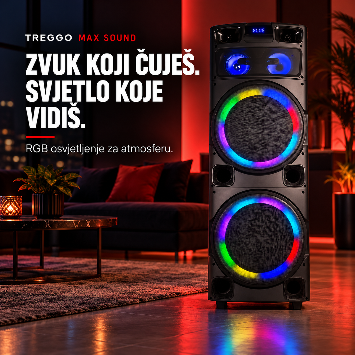 TREGGO MAX SOUND - AKTIVNI ZVUČNIK 2000W