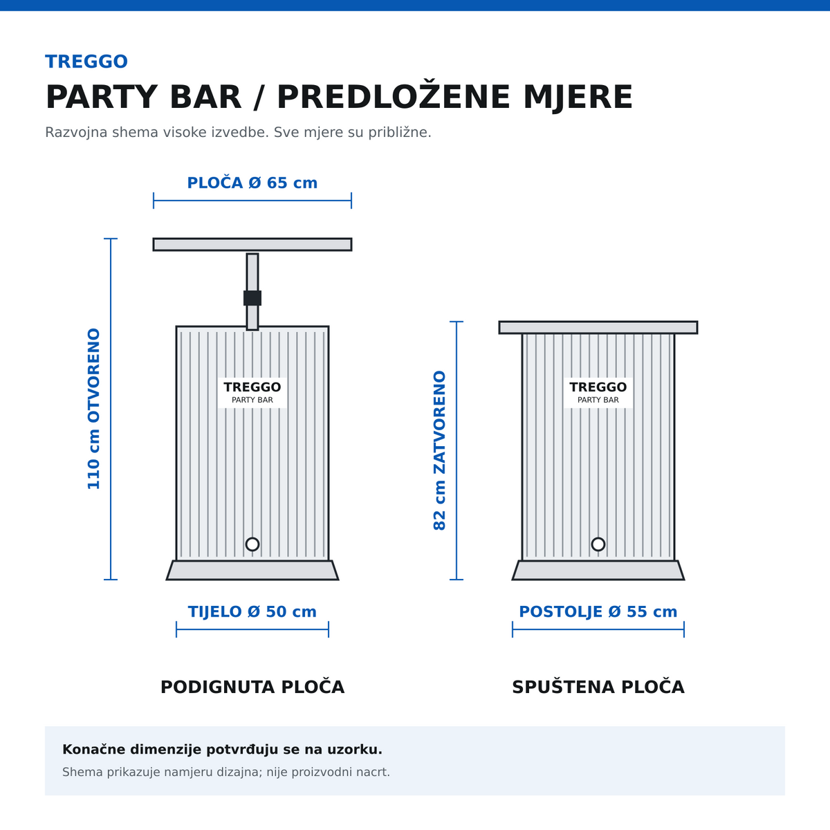 TREGGO PARTY BAR - visoki barski stol sa spremnikom za led