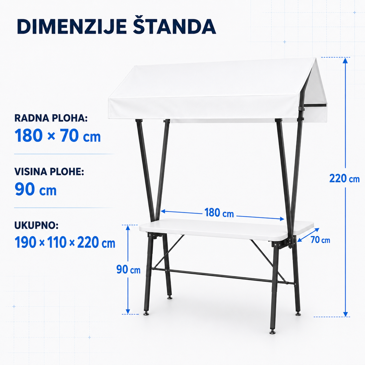 TREGGO – Banco vendita pieghevole