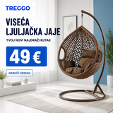 TREGGO - VISEĆA FOTELJA S POSTOLJEM - CRNA/BIJELA/SMEĐ