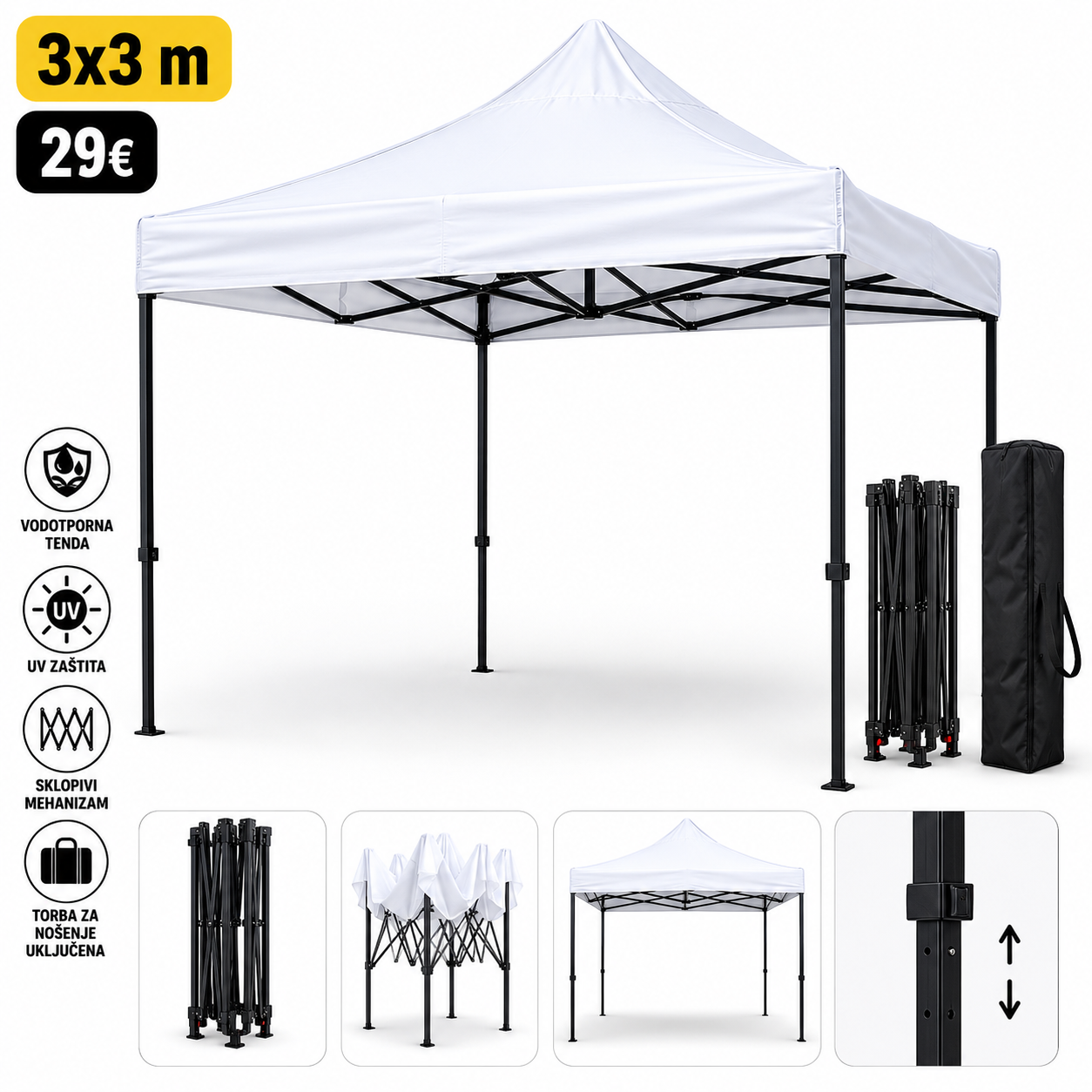 TREGGO - 3x3m SKLOPIVI ŠATOR