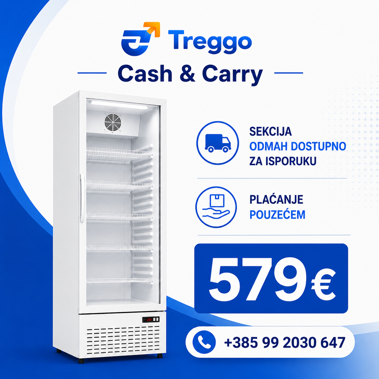 TREGGO - UGOSTITELJSKI FRIŽIDER 60x60x180 cm - CASH & CARRY