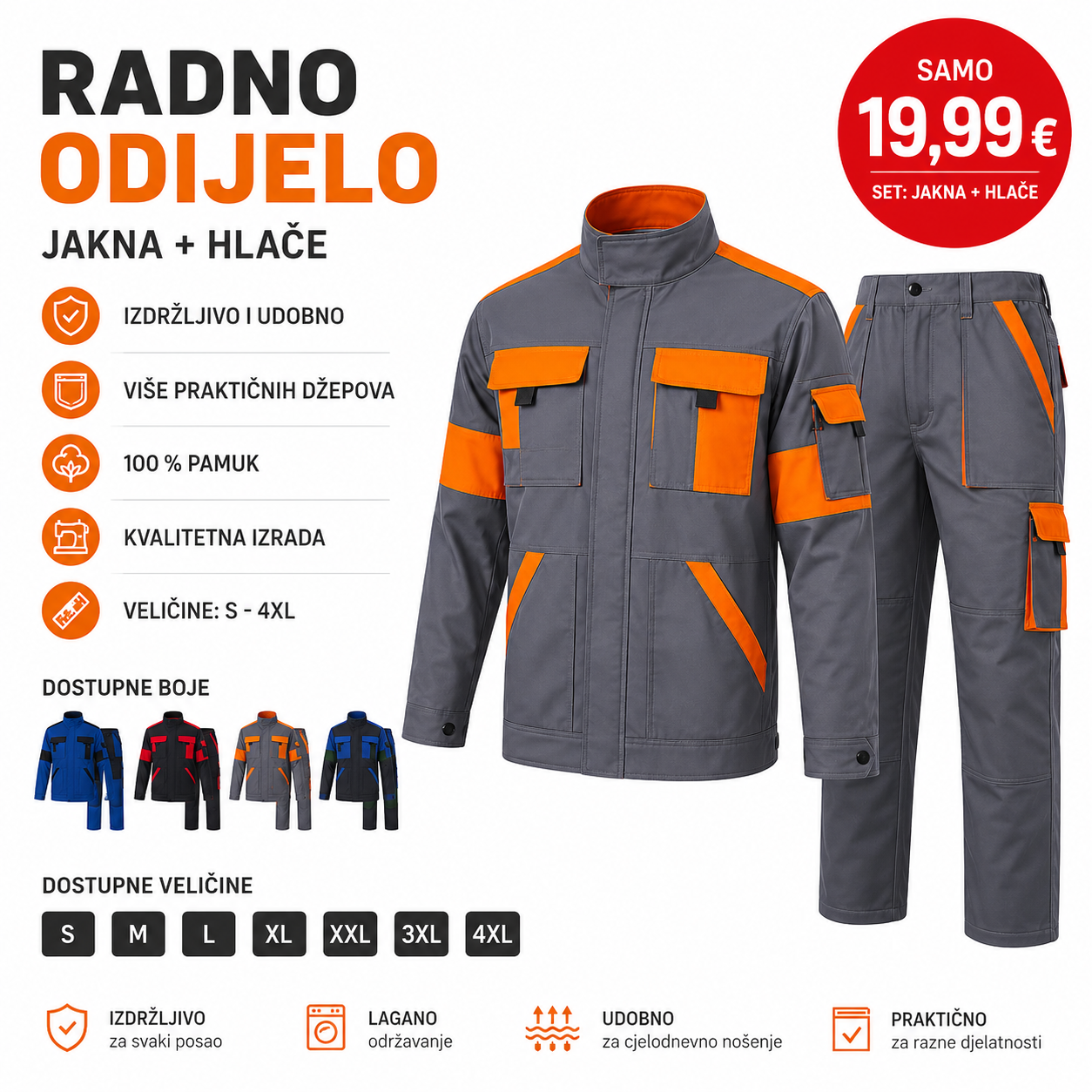 TREGGO - RADNA ODJEĆA - HLAČE + JAKNA