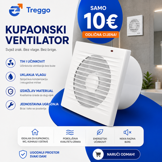 TREGGO - KUPAONSKI VENTILATOR - 12,5CM