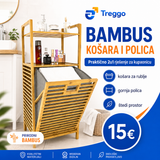 TREGGO - BAMBUS KOŠARA ZA RUBLJE S POLICAMA