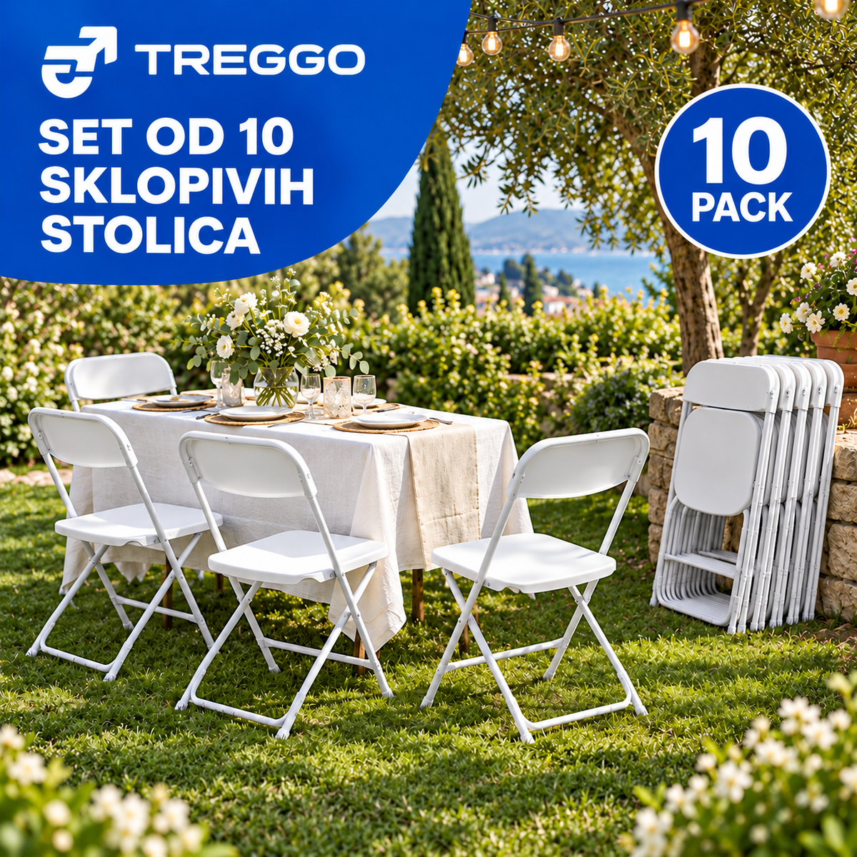 TREGGO – 10 PACK sedie pieghevoli
