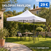 TREGGO - SKLOPIVI ŠATOR/PAVILJON 3x3m