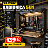 TREGGO RADIONICA 5U1 – Zidni ormarić sa sklopivim radnim stolom